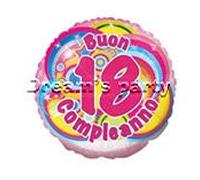 PALLONE MYLAR 30" BUON 18° COMPLEANNO GIRL