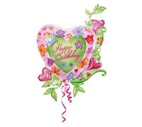 PALLONE MYLAR SUPER SHAPE CUORE GARDEN 79X104CM