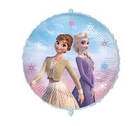 Pallone PALLONCINO in foil tondo MYLAR FROZEN regno di ghiaccio Elsa e Anna 46cm - Decorazione Feste, Party, Compleanno - Gonfiabile ad Aria o Elio - Fornito sgonfio