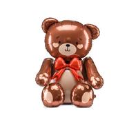 Pallone PALLONCINO orso ORSETTO e fiocco rosso - per party amore 112x100 cm