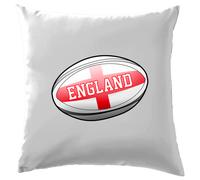 Pallone Rugby Con Bandiera England - Cuscino 41 x 41cm (16) In Cotone 100%