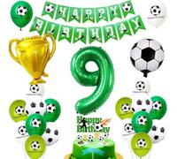 palloni calcio 9 anni decorazioni compleanno verde 9 anni bambino compleanno 9 anni giovane palloni 9 anni compleanno decorazioni torta calcio 9 anni ragazzo compleanno cake topper 9 anni