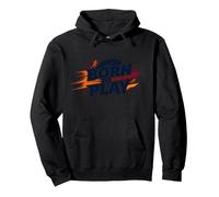 Palloni da Calcio per Ragazzi: Regalo per Appassionati di Sport Born to Play Felpa con Cappuccio, Unisex per Adulti, Nero, L