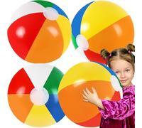 Palloni da spiaggia gonfiabili grandi per giochi all'aperto, confezione da 4 pezzi, design arcobaleno per piscina e feste estive