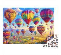 Palloni d'aria calda colorati Puzzle DIY Da 1000 Pezzi Per Adolescenti, Carta Spesso,Hot Air Balloon Sky Decorazione Murale, Regalo Di Natale, Sfida Cerebrale 70x50cm/1000pcs