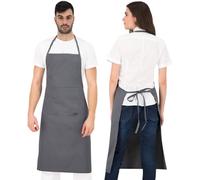 PALLTEX Borago Grembiule Cucina Donna Grembuile Cucina Uomo per Cucinare, Fai da te, Pittura, Cottura a norma EN ISO 13688, grigio