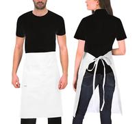 PALLTEX GAVROCHE Grembiule Lungo per Camerieri e Cameriere | Grembiule Francese | Grembiule da Cucina per Artigianato, Pittura, Cottura, EN ISO 13688, Bianco