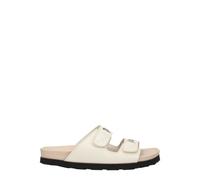 Palm Angels Beige Leather Flat Sandals - EU40/US10