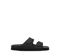 Palm Angels Black Leather Slippers Sandals - EU40/US7
