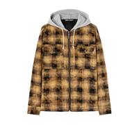 Palm Angels - Giacca Overshirt a Quadri con Logo Curvo - - Jackets - Uomo - Marrone - M