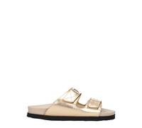 Palm Angels Gold Leather Slippers Sandals - EU37/US7