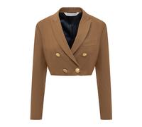 Palm Angels - Mud Cotton Blend Blazer - - Jackets - Donna - Marrone - S