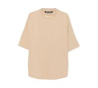 Palm Angels - T-shirt girocollo con logo e maniche 3/4 - - Tops - Uomo - Beige - M
