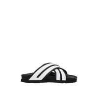 Palm Angels White Leather Slippers Sandals - EU39/US9
