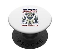 Palm Desert CA USA Divertente disegno a forma di gatto Meowdy Pawtner PopSockets PopGrip Adesivo