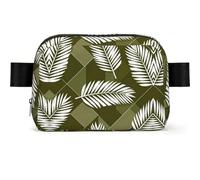 Palm Leaf - Marsupio impermeabile per uomo e donna, regolabile, da viaggio, leggero, a tracolla, per corsa, palestra