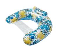 Palm Leaf Pool Float, sedia da nuoto per adulti, con supporto per bevande, zattera d'acqua galleggiante in PVC, per adulti, grandi dimensioni, singolo strato per