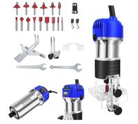 Palm Router Utensile Trimmer, fresa da tavolo in legno con 15 frese, router in legno Power Trim Router per lavorazione del legno, router manuale per artigiani/curve, taglio e fessure per legno