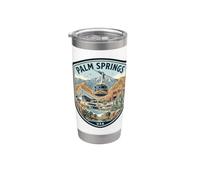 Palm Springs California Deserto Viaggio Retro Bicchiere termico in acciaio inox doppia parete