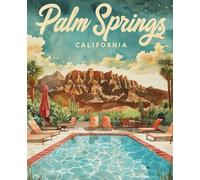Palm Springs Notebook: 7.5 x 9.25 Aesthetic Pool Cover, 150 Page Lined Journal, Softcover Travel Diary, Summer Vibes Retro California Design