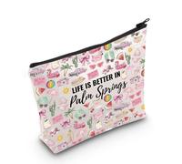 Palm Springs Regali per le donne Palm Springs Party Gift Life is Better in Palm Springs Travel Gift Makeup Bag, In Palm Springs Bag Eu, Borsa cosmetica con stampa