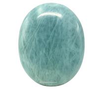 Palm Stone - Hot Massage Worry Stone for Natural Body Chakra Balancing, Reiki Healing and Crystal Grid (Aquamarine)