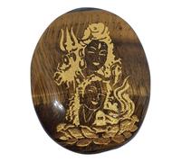 Palm Stone Natural Tigers Shiva Parvati God Goddess Borsa in cristallo con...