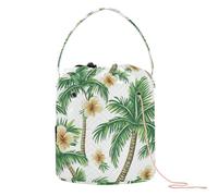 Palm Summer Tree Storage Crochet Yarn Holder Bag con fori per uncinetto ago Craft Organizer