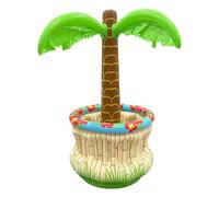 Palm Tree poolCooler - 38x30x70cm Inflatable Beverage Holder, Floating Drink Cooler | PVC Poolside Ice Bucket for Summer poolParties, Tropical Palm Tree Floating Cooler for Beach Gatherings, Backyar