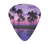 Palm Tree Purple Sunset StOlmx - Set di plettri per chitarra, design con stampa completa, 3 spessori disponibili