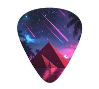 Palm Tree Shooting Star - Set regalo di plettri lisci e durevoli per chitarra acustica, elettrica e basso, regalo perfetto per gli amanti della chitarra e i musicisti