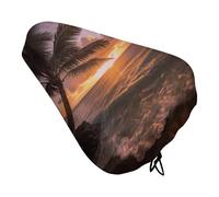 Palm Tree Sunset Beach Bike Seat copertura impermeabile antipolvere bici sella cuscino morbido per bicicletta con coulisse per uomini donne