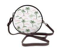 Palm Trees And Small Islands - Borsa a tracolla da donna, rotonda, in pelle