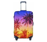 Palm Trees at Sunset - Copribagagli da viaggio, elastico, per valigie, 45-81 cm, Nero, Medium
