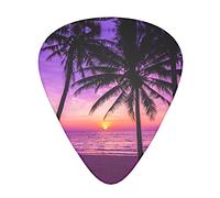 Palm Trees Silhouette At Sunset Plettri per chitarra Set da 12 pezzi per chitarra acustica, chitarra elettrica, contrabbasso, ukulele
