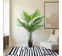 Palma artificiale grande da 130 cm con vaso Piante finte tropicali Decorazione albero di palma Areca per soggiorno interno ed esterno 130cm
