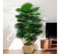 Palma artificiale in vaso con 12/18/24 foglie in plastica, adatta per la decorazione di casa e ufficio, matrimoni, anniversari e festività come Pasqua, Diwali, Domenica delle Palme, San Patrizio, San 