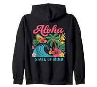 Palma da Donna Aloha State of Mind Retro Wave Hawaii Beach Felpa con Cappuccio