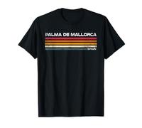 Palma De Mallorca Spagna Retro Stripes Vintage Viaggio Maglietta