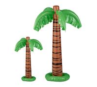 Relaxdays 2X Palma Gonfiabile, Originale Decorazione da Piscina, Gonfiabile, Accessorio Estivo, H: 80 cm, Verde-Marrone
