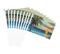 Palma sopra il mare blu stampa oceano palmare palmare bandiera palo bandiere portatili decorazione eventi versatile uso attività di gruppo