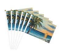 Palma sopra il mare blu stampa oceano palmare palmare bandiera palo bandiere portatili decorazione eventi versatile uso attività di gruppo