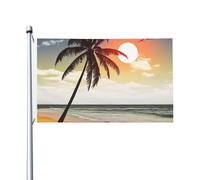 Palma sulla spiaggia Bandiera 3 x 5 Ft Bandiera Esterna Bandiera Giardino Vacanze Bandiera Giardino Benvenuto Banner Giardino Casa Giardino Cortile Prato Bandiere Decorative, Interni/Esterni Bandiera