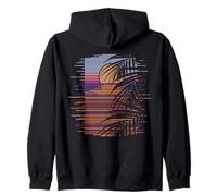 Palma Tramonto Tropicale Synthwave Felpa con Cappuccio