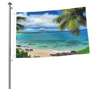 Palma tropicale Hawaii Beach Flag 0,6 x 0,9 m stampa su entrambi i lati bandiera da giardino bandiere di benvenuto per esterni bandiera per esterni banner cartelli per interni cortile decorazione