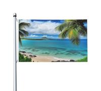 Palma tropicale Hawaii Beach Flag 3x5 Ft Bandiera Outdoor Banner Holiday Garden Flag Welcome Yard Banner Casa Giardino Cortile Bandiere Decorazione Prato Bandiere Interni/Esterni Stampa Bifacciale