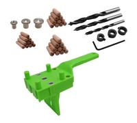 Palmare Lavorazione Del Legno Tassello Jig Adatto per 6/8/10mm Drill Bit Guida Manicotto Metallo Legno Foratura Foro Puncher Locator Tassello Jig Set