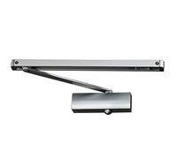 PALMAT Chiudiporta idraulico automatico regolabile con braccio scorrevole e copertura in ferro per uso intensivo (argento)