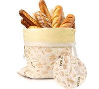 Palmcee Sacchetto per il pane riutilizzabile in cera d'api, 1 pezzo, per conservare il pane fresco, lavabile in lavatrice e adatto al congelatore, sacchetti per pane grandi e freschi, 32 x 43 cm