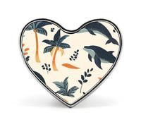 Palme Balene Alberi Delfini Spilla Distintivo A forma di Cuore Bottone Decorazione Elegante per Zaini Cappelli